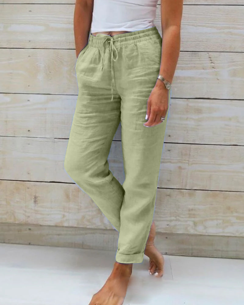 Elara Linen Pants Women 4