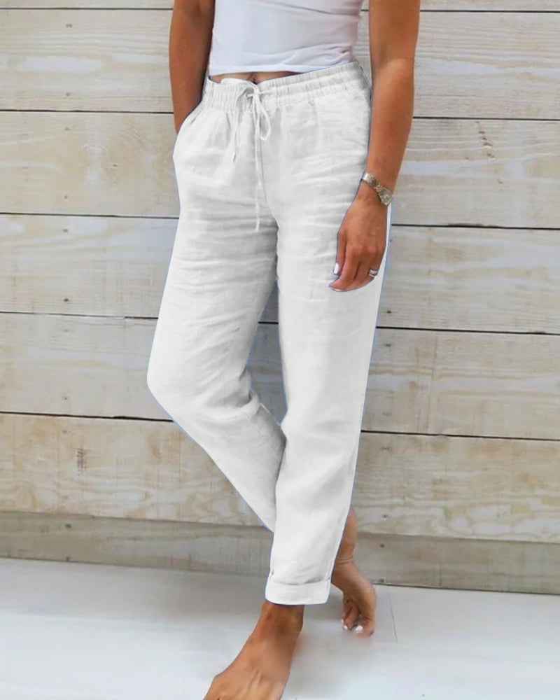 Elara Linen Pants Women 5