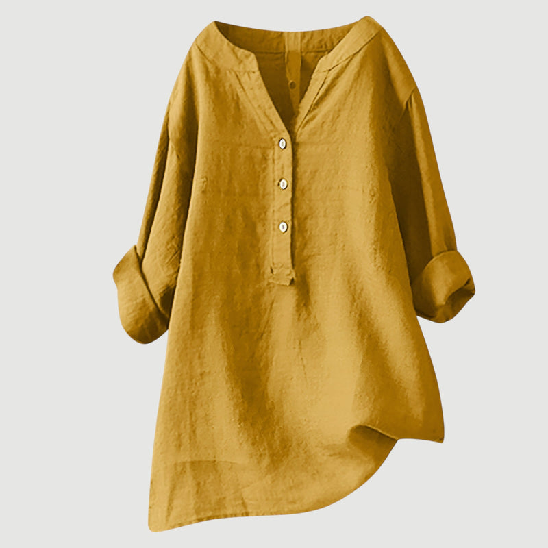 Elara Relaxed Linen Blouse 0