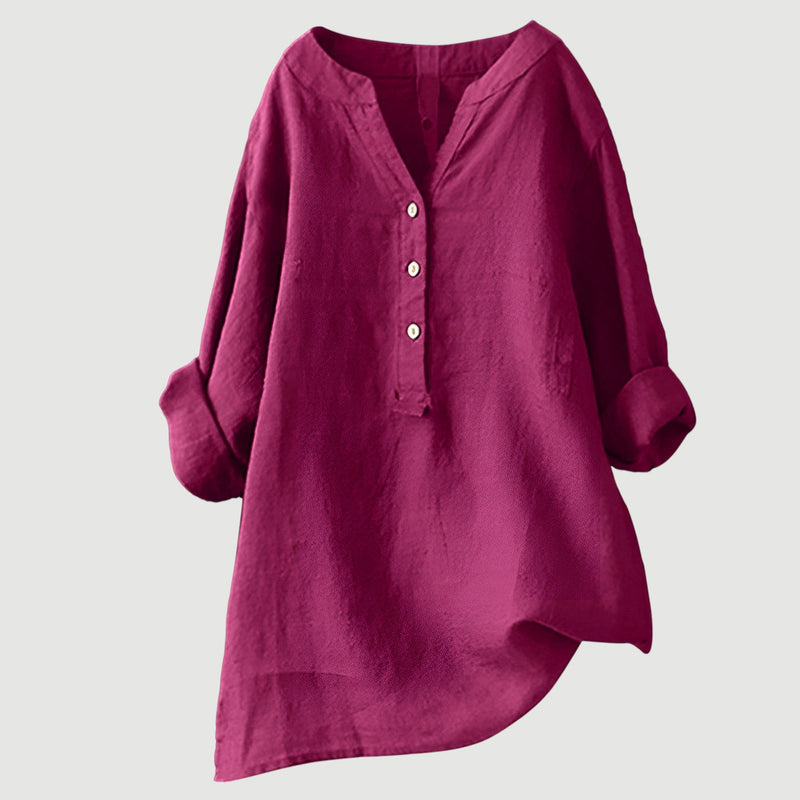 Elara Relaxed Linen Blouse 1