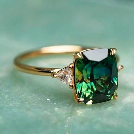 Elara Square Emerald Ring 0