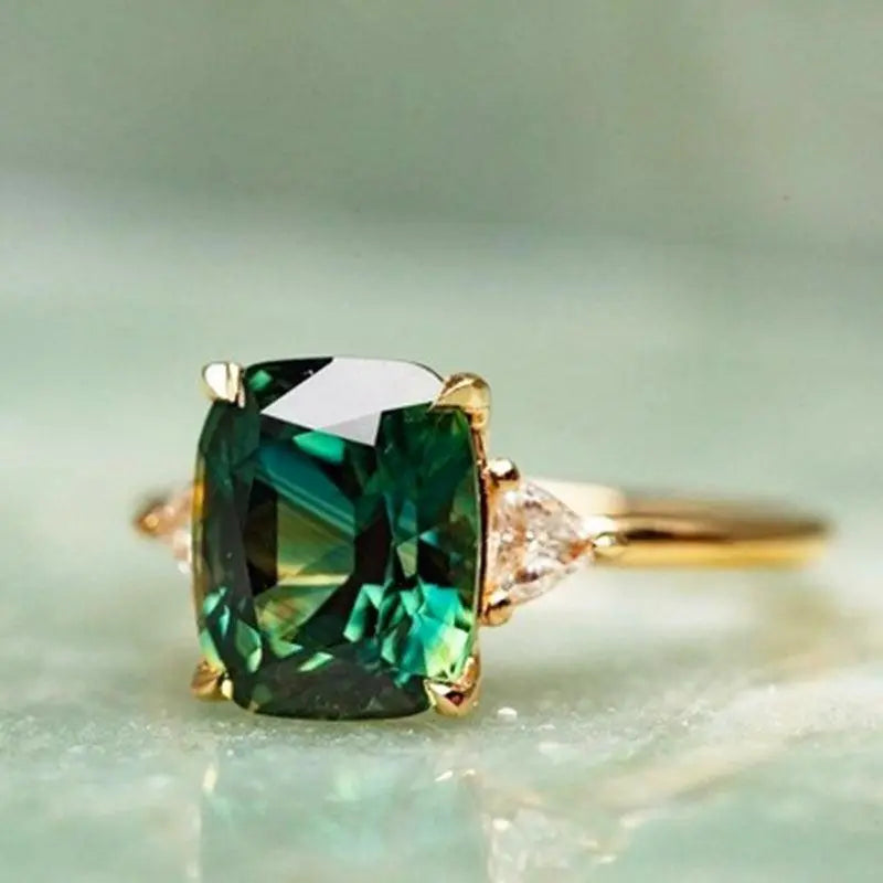Elara Square Emerald Ring 1