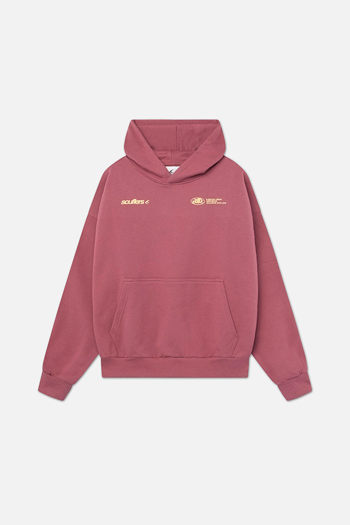 Unisex pullover hoodie with large back text graphic