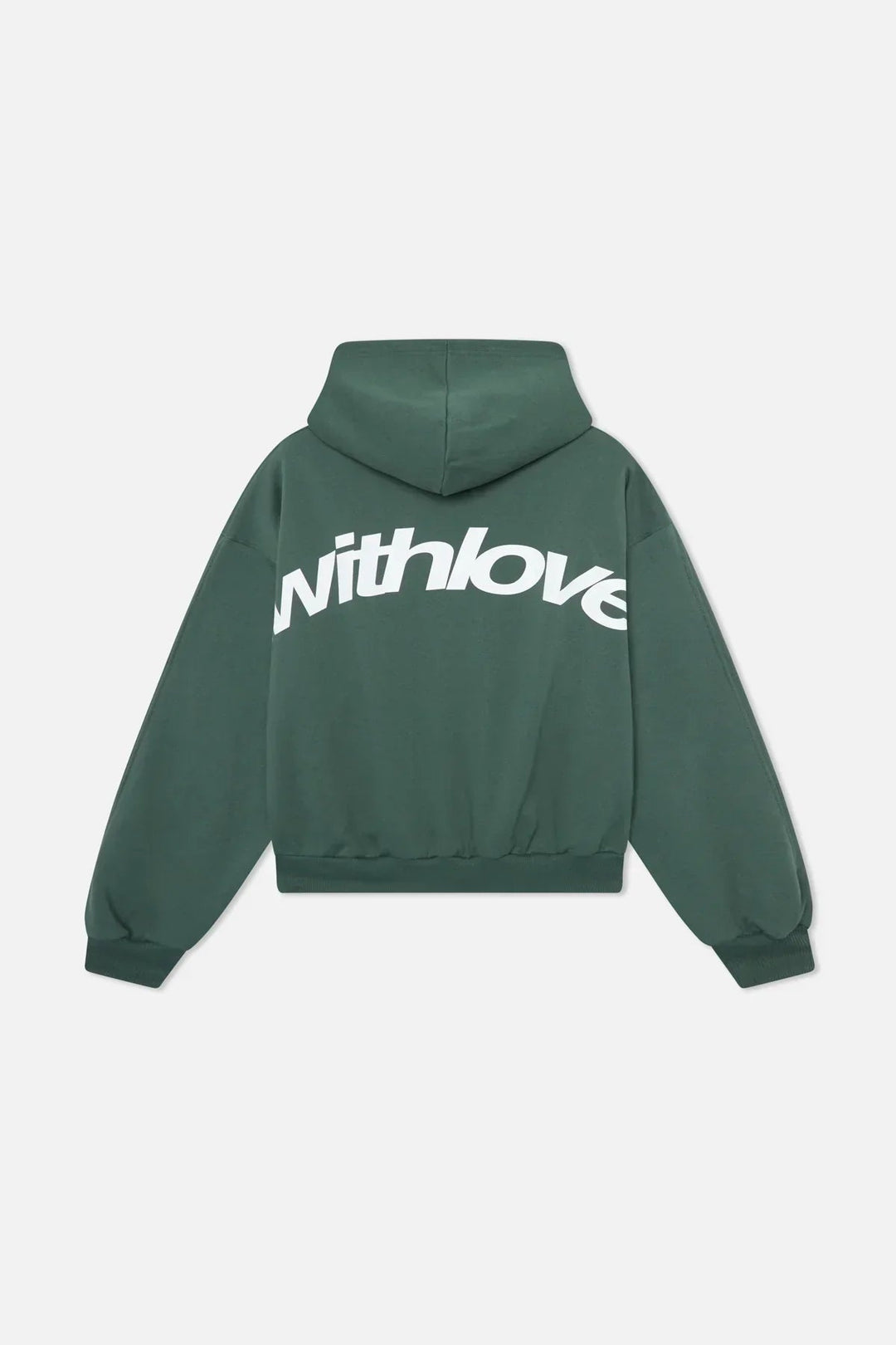 Unisex pullover hoodie with large back text graphic