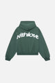 Unisex pullover hoodie with large back text graphic