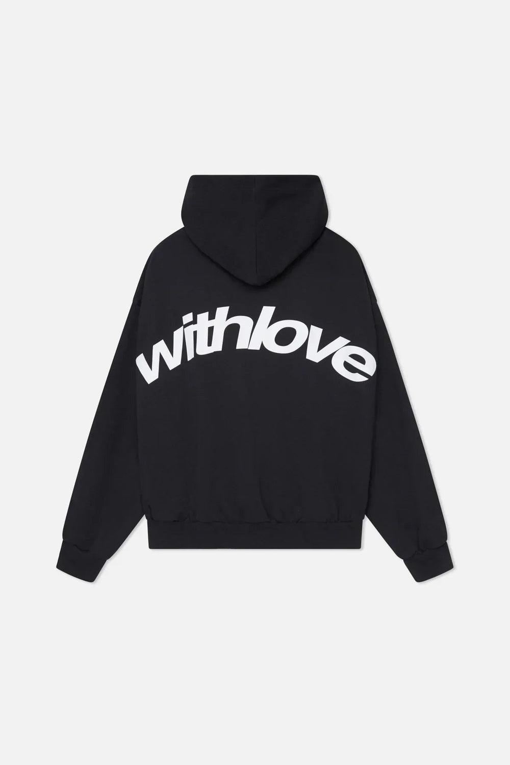 Unisex pullover hoodie with large back text graphic