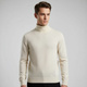 Men's plain knit turtleneck sweater with long sleeves