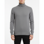 Men's plain knit turtleneck sweater with long sleeves