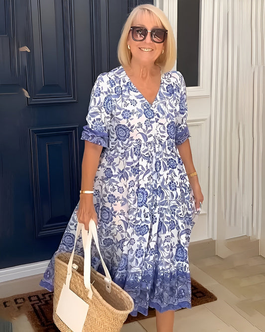 Elena Floral Midi Dress 0