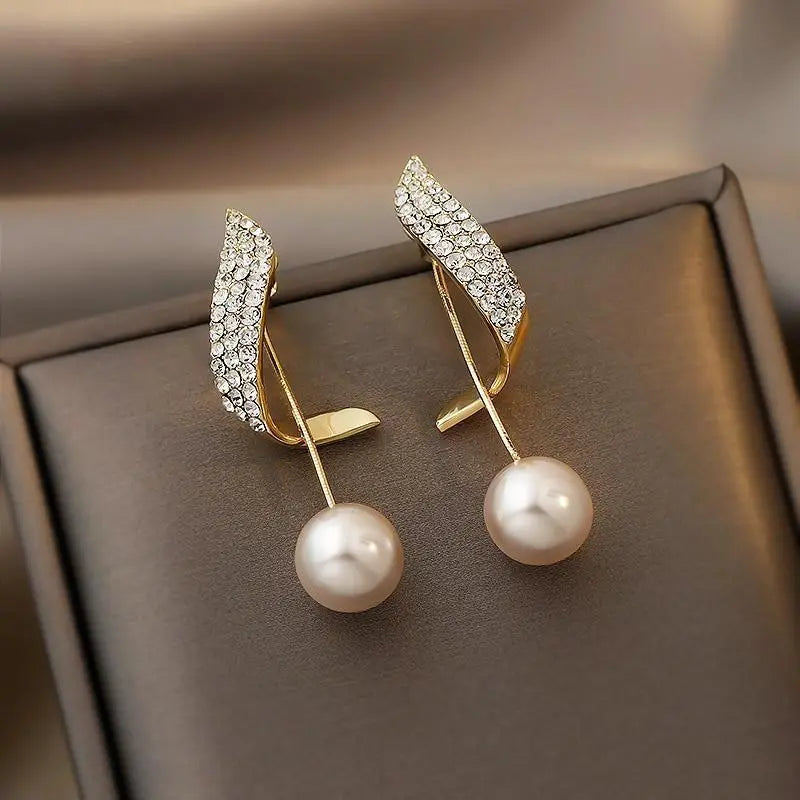 Elena Gold Pearl Drop Earrings 0
