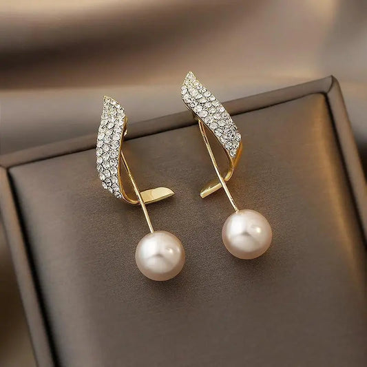 Elena Gold Pearl Drop Earrings 0