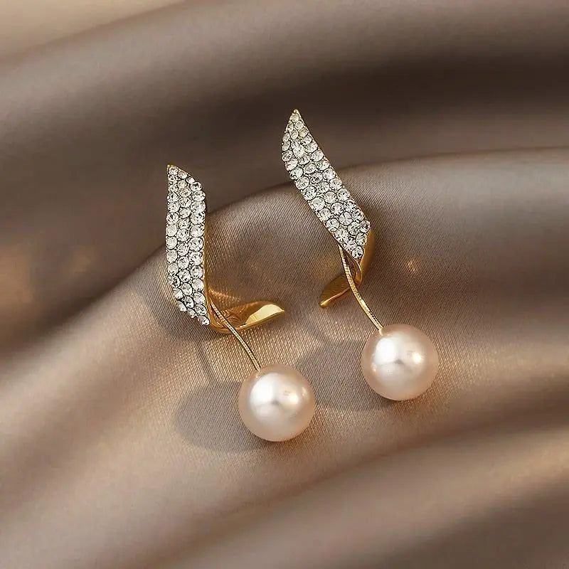 Elena Gold Pearl Drop Earrings 1
