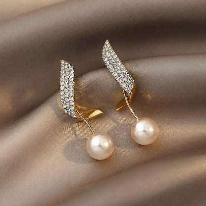 Elena Gold Pearl Drop Earrings 1