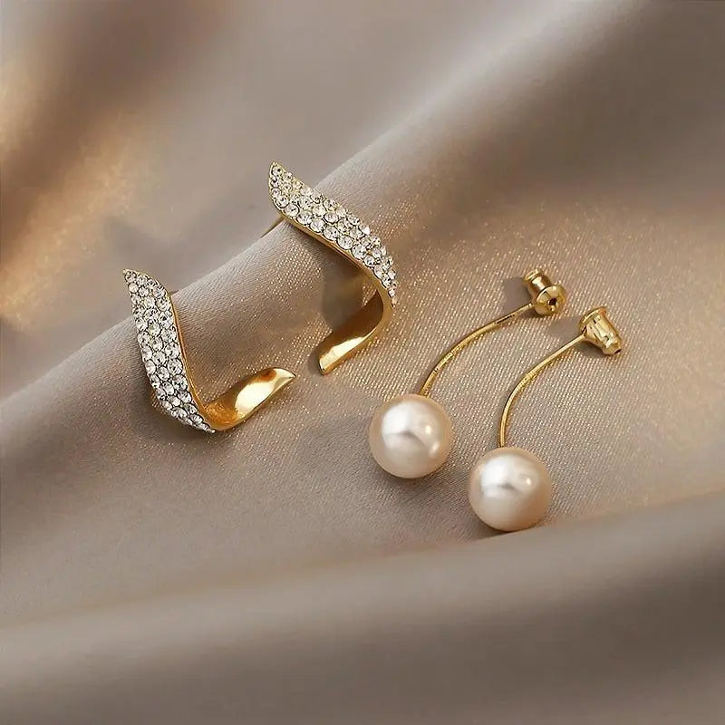 Elena Gold Pearl Drop Earrings 2