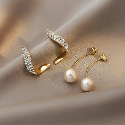 Elena Gold Pearl Drop Earrings 2