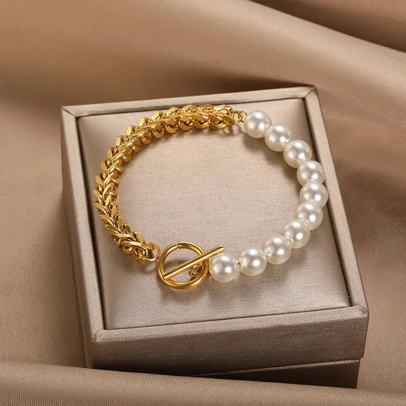 Elena Gold and Pearl Bracelet 0