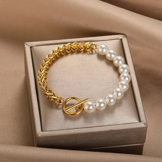 Elena Gold and Pearl Bracelet 0