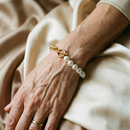 Elena Gold and Pearl Bracelet 1
