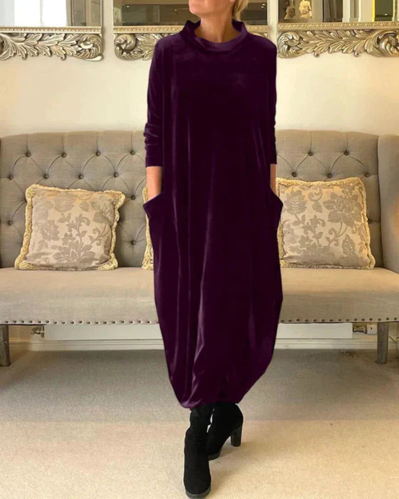 Elena Relaxed Velvet Dress 1