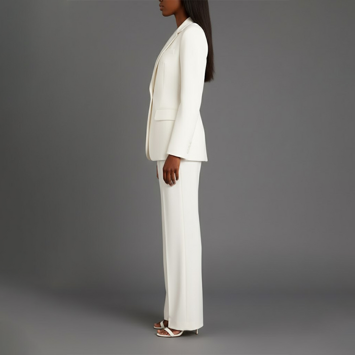 Women's tailored blazer and wide-leg trouser suit set