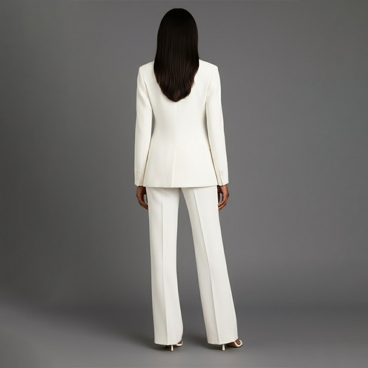 Women's tailored blazer and wide-leg trouser suit set