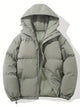 Women's hooded quilted winter jacket with zip front and adjustable hem