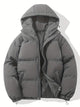 Women's hooded quilted winter jacket with zip front and adjustable hem