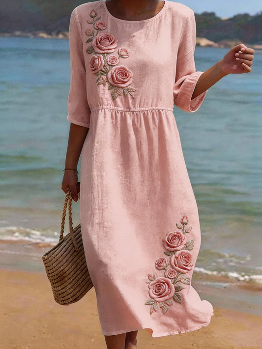 Evelyn Floral Midi Dress 0