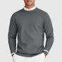Men's crew neck sweater with long sleeves and ribbed trims