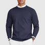 Men's crew neck sweater with long sleeves and ribbed trims