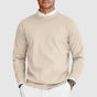 Men's crew neck sweater with long sleeves and ribbed trims