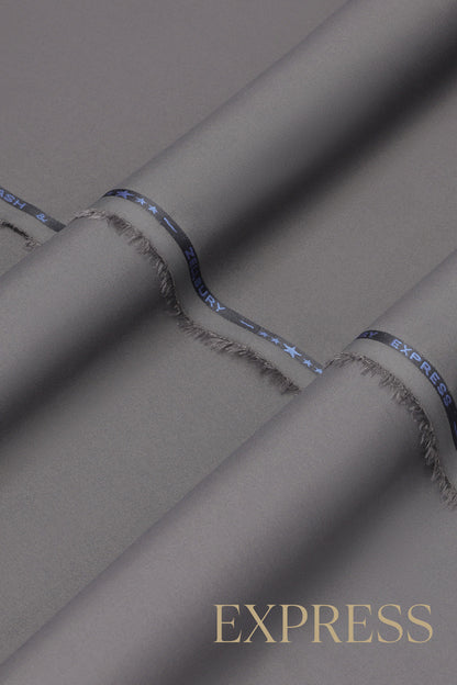 Close-up of smooth suit fabric with branded trim