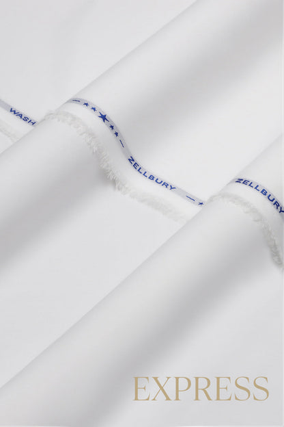 Close-up of smooth suit fabric with branded trim