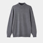 Men's plain mock neck sweater with long sleeves and ribbed trims