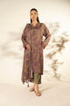 Women's olive green floral longline shirt with matching dupatta