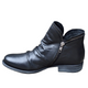 Women's ruched ankle boots with side zipper and low heel