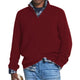 Men's textured knit quarter-zip sweater with mock neck and long sleeves