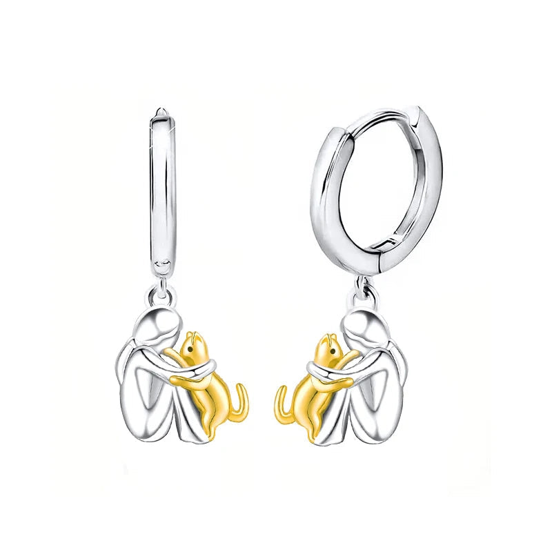 Fiona Cat Hug Dangle Earrings 0