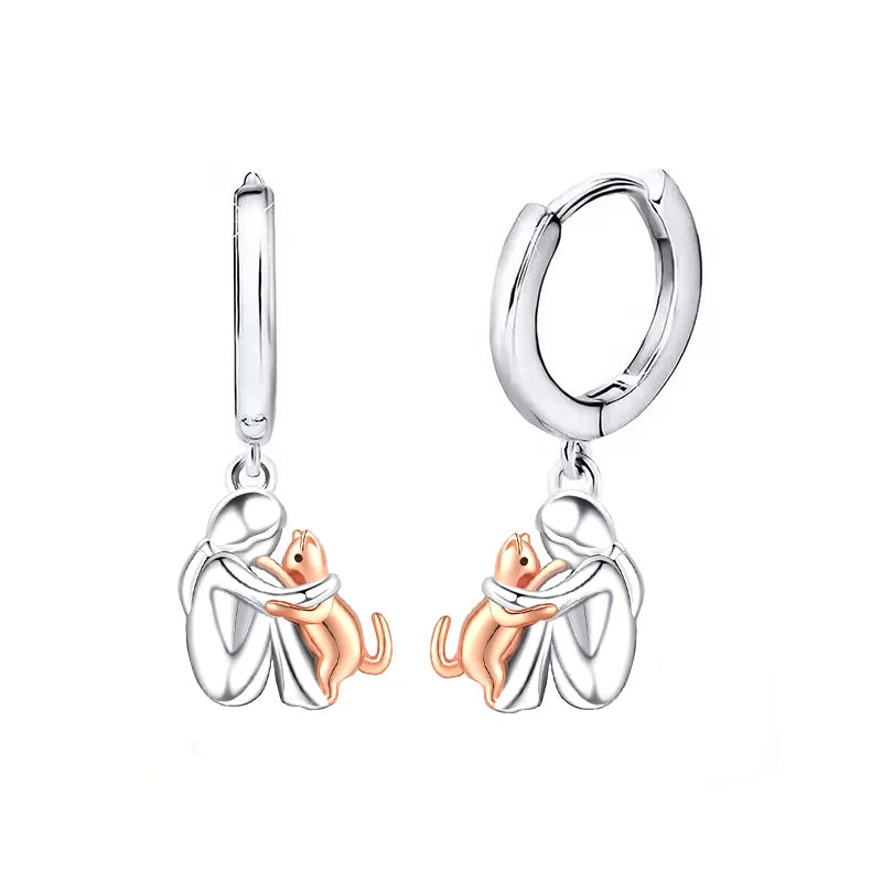 Fiona Cat Hug Dangle Earrings 3