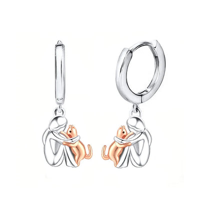 Fiona Cat Hug Dangle Earrings 3