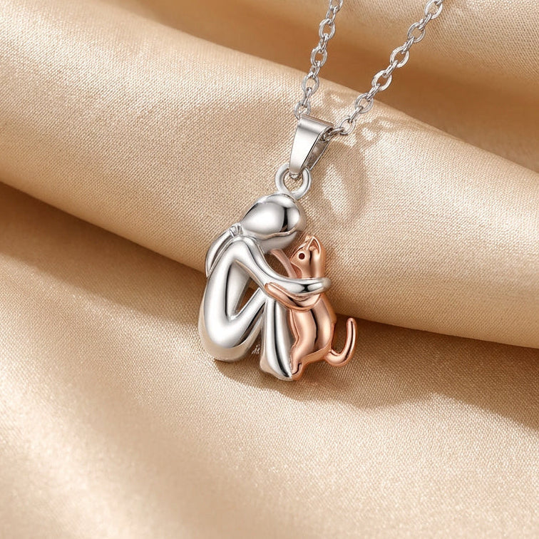 Fiona Cat Hug Pendant Necklace 1
