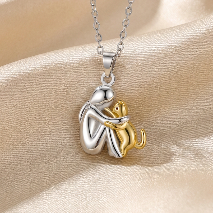 Fiona Cat Hug Pendant Necklace 2
