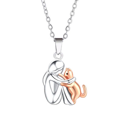 Fiona Cat Hug Pendant Necklace 3
