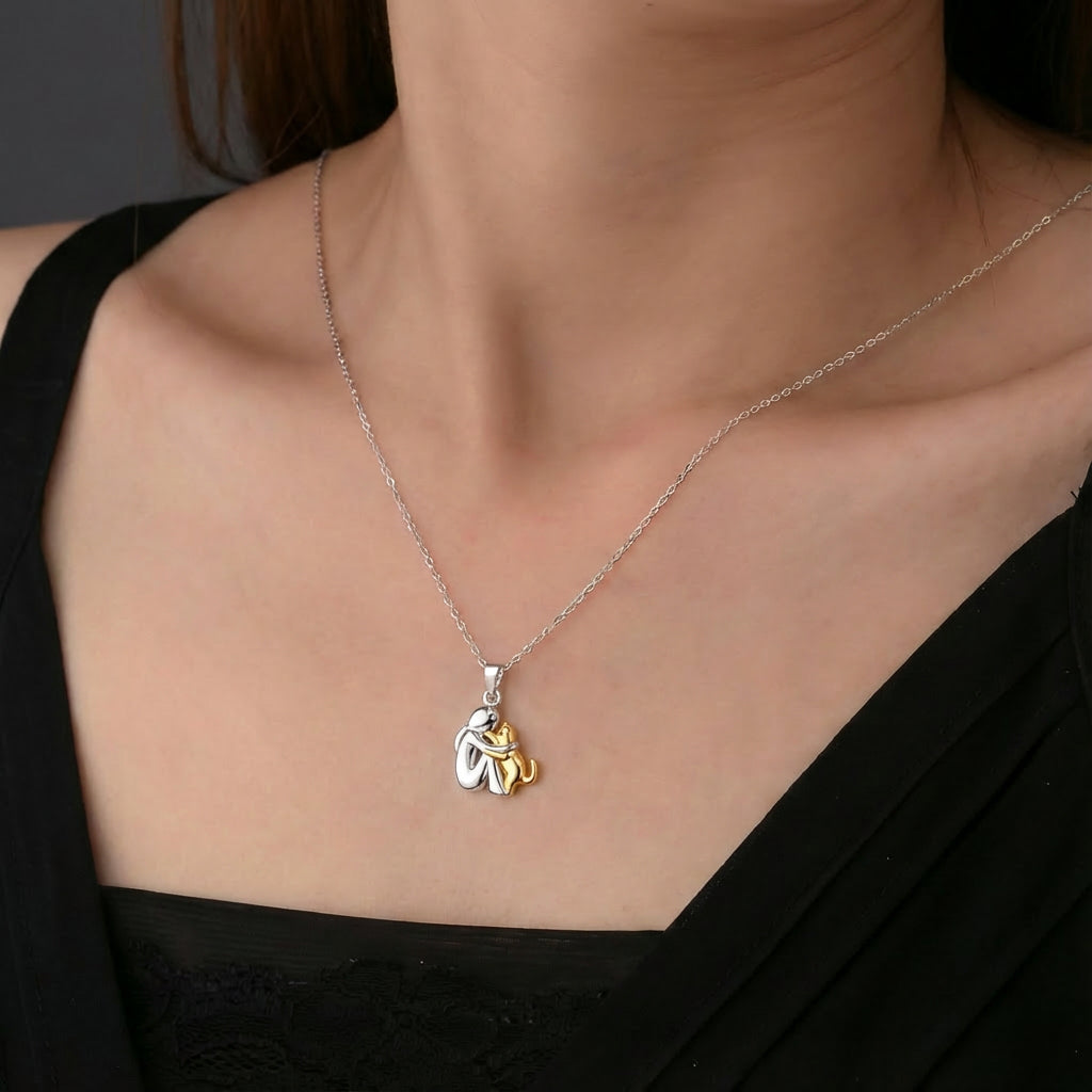 Fiona Cat Hug Pendant Necklace 4