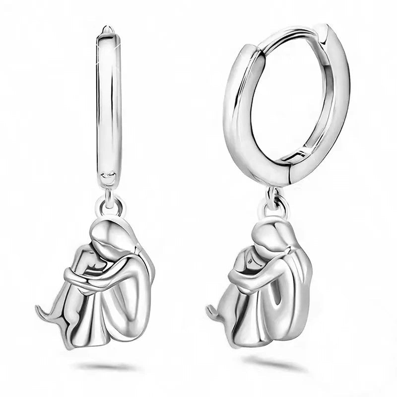 Fiona Dog Hug Dangle Earrings 4