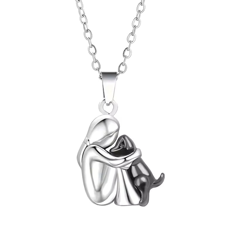 Fiona Dog Hug Pendant Necklace 3
