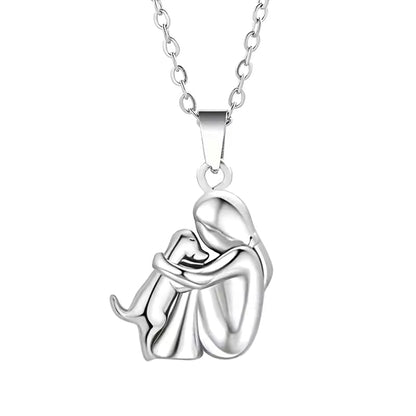 Fiona Dog Hug Pendant Necklace 4