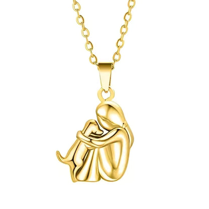 Fiona Dog Hug Pendant Necklace 5