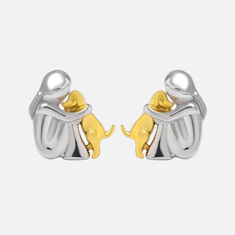 Fiona Dog Hug Stud Earrings 1