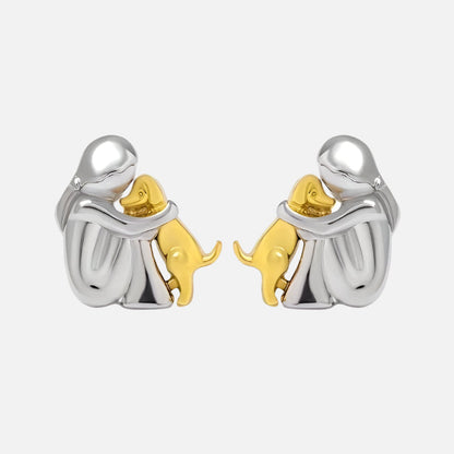 Fiona Dog Hug Stud Earrings 1